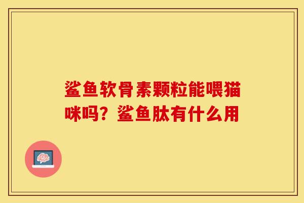 鲨鱼软骨素颗粒能喂猫咪吗？鲨鱼肽有什么用