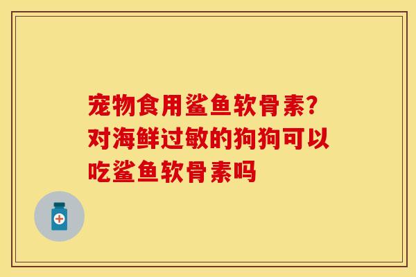 宠物食用鲨鱼软骨素？对海鲜过敏的狗狗可以吃鲨鱼软骨素吗