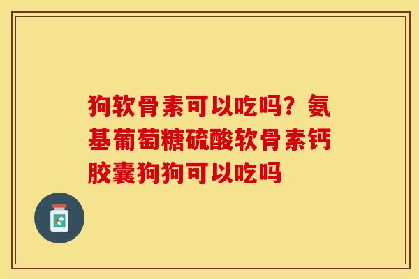 狗软骨素可以吃吗？氨基葡萄糖硫酸软骨素钙胶囊狗狗可以吃吗