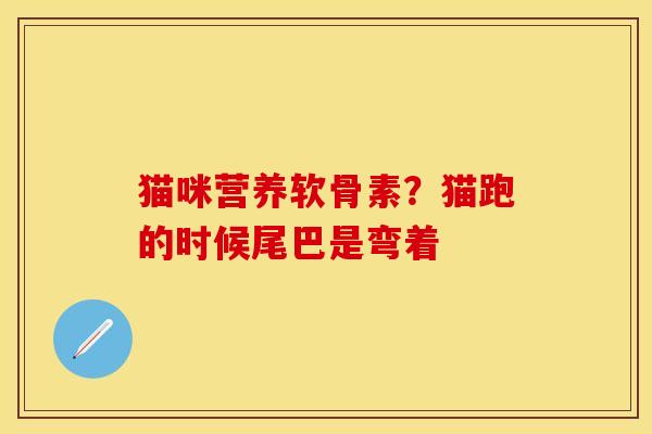 猫咪营养软骨素？猫跑的时候尾巴是弯着
