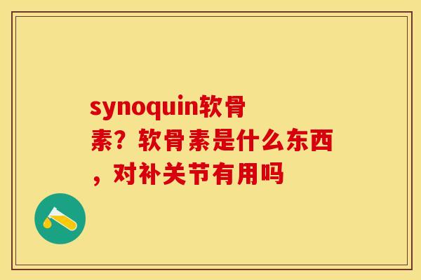 synoquin软骨素？软骨素是什么东西，对补关节有用吗