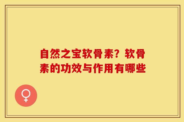 自然之宝软骨素？软骨素的功效与作用有哪些