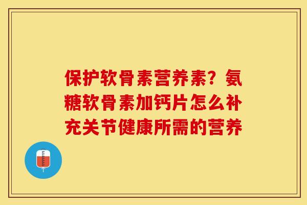 保护软骨素营养素？氨糖软骨素加钙片怎么补充关节健康所需的营养