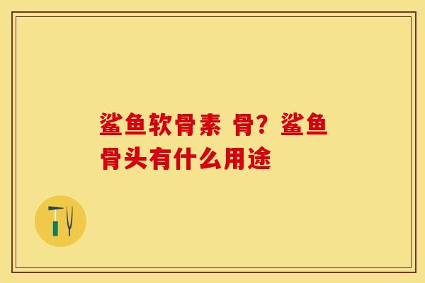 鲨鱼软骨素 骨？鲨鱼骨头有什么用途