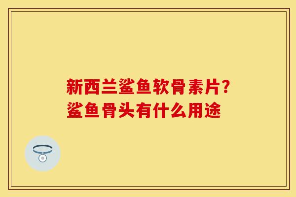 新西兰鲨鱼软骨素片？鲨鱼骨头有什么用途