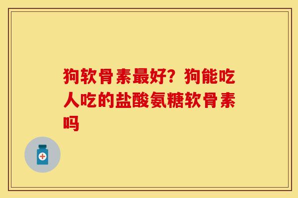 狗软骨素最好？狗能吃人吃的盐酸氨糖软骨素吗