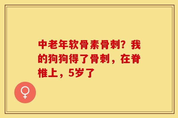 中老年软骨素骨刺？我的狗狗得了骨刺，在脊椎上，5岁了