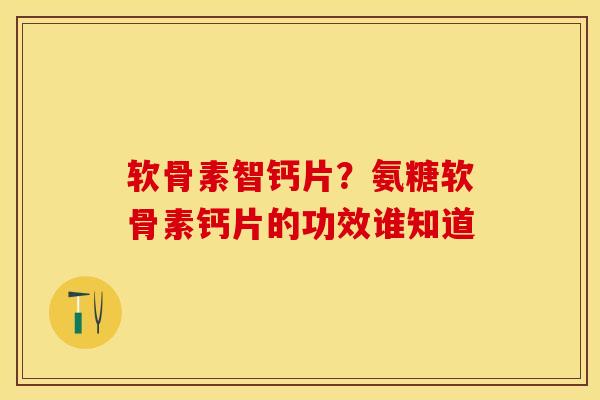 软骨素智钙片？氨糖软骨素钙片的功效谁知道