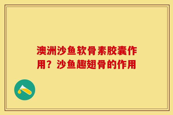 澳洲沙鱼软骨素胶囊作用？沙鱼趣翅骨的作用