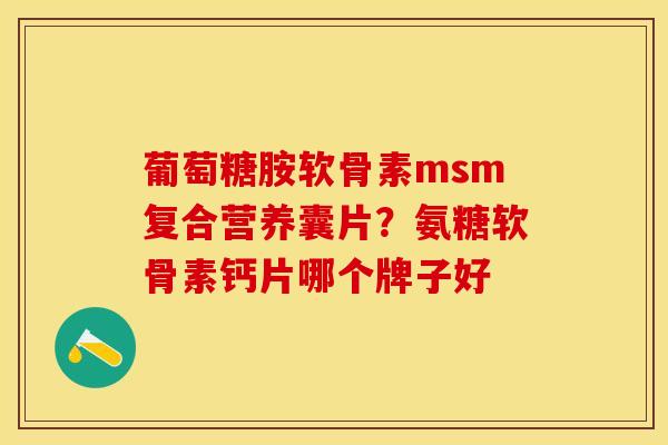 葡萄糖胺软骨素msm复合营养囊片？氨糖软骨素钙片哪个牌子好-第1张图片-关节保镖