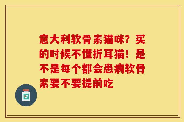 意大利软骨素猫咪？买的时候不懂折耳猫！是不是每个都会患病软骨素要不要提前吃