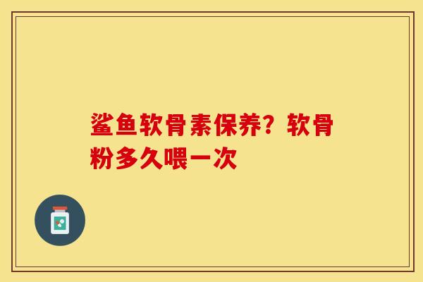 鲨鱼软骨素保养？软骨粉多久喂一次
