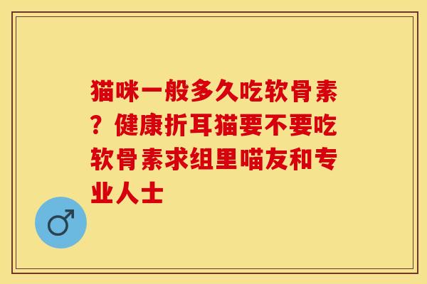 猫咪一般多久吃软骨素？健康折耳猫要不要吃软骨素求组里喵友和专业人士