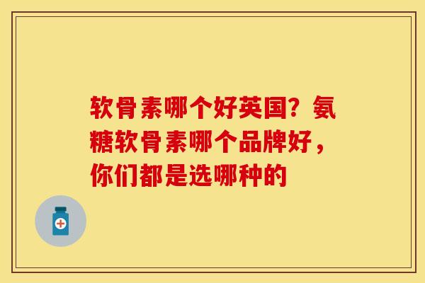 软骨素哪个好英国?氨糖软骨素哪个品牌好,你们都是选哪种的-第1张图片-关节保镖 软骨素哪个好英国?氨糖软骨素哪个品牌好,你们都是选哪种的-第1张图片-关节保镖