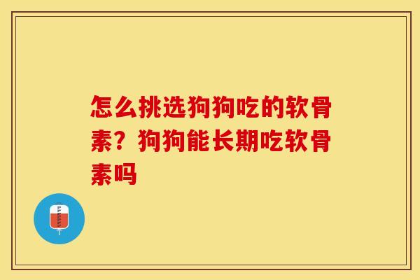怎么挑选狗狗吃的软骨素？狗狗能长期吃软骨素吗