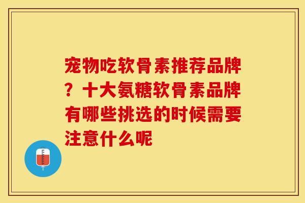 宠物吃软骨素推荐品牌？十大氨糖软骨素品牌有哪些挑选的时候需要注意什么呢