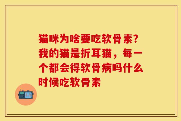 猫咪为啥要吃软骨素？我的猫是折耳猫，每一个都会得软骨病吗什么时候吃软骨素