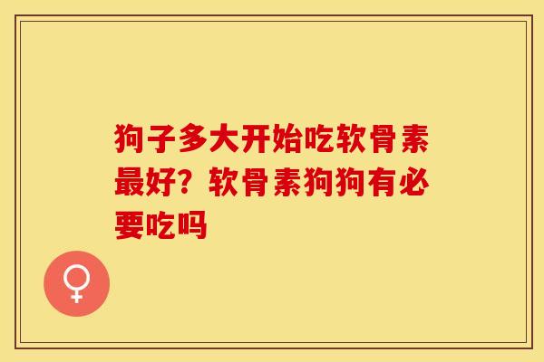 狗子多大开始吃软骨素最好？软骨素狗狗有必要吃吗