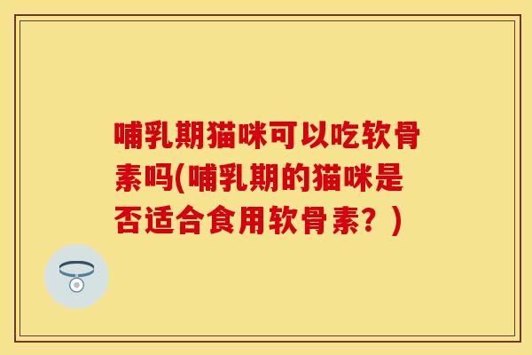 哺乳期猫咪可以吃软骨素吗(哺乳期的猫咪是否适合食用软骨素？)