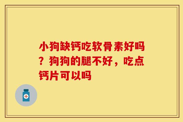 小狗缺钙吃软骨素好吗？狗狗的腿不好，吃点钙片可以吗