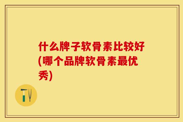 什么牌子软骨素比较好(哪个品牌软骨素最优秀)