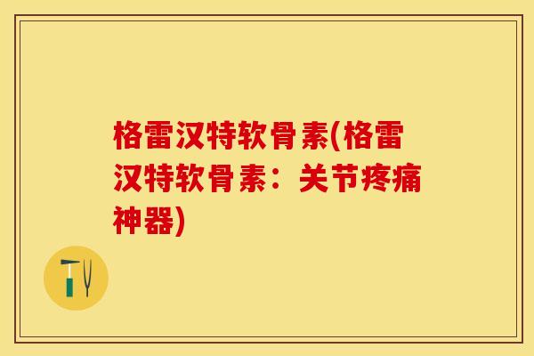 格雷汉特软骨素(格雷汉特软骨素：关节疼痛神器)