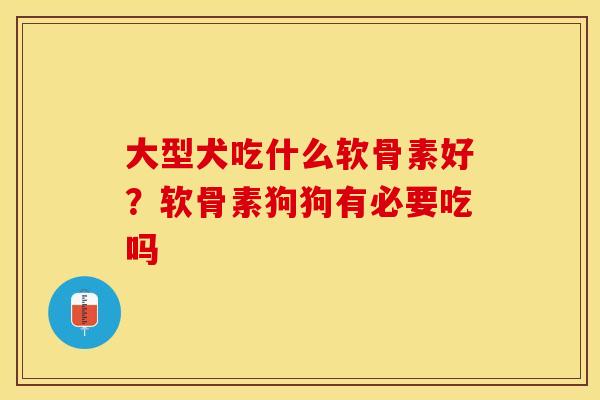 大型犬吃什么软骨素好？软骨素狗狗有必要吃吗