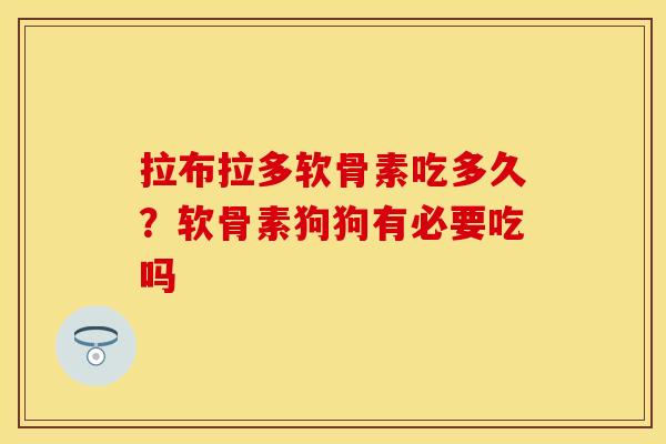 拉布拉多软骨素吃多久？软骨素狗狗有必要吃吗