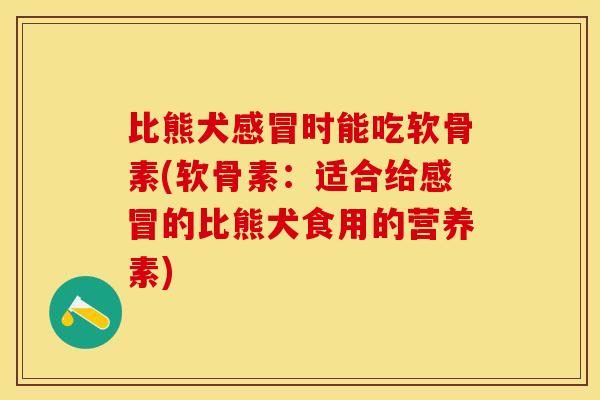 比熊犬感冒时能吃软骨素(软骨素：适合给感冒的比熊犬食用的营养素)
