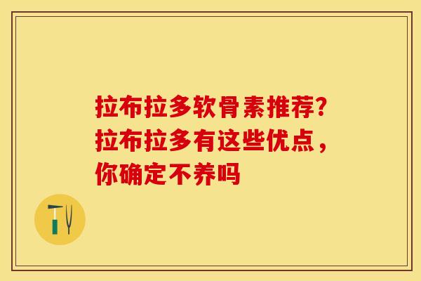 拉布拉多软骨素推荐？拉布拉多有这些优点，你确定不养吗