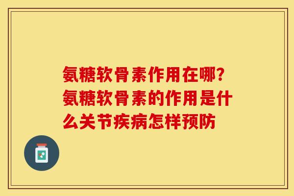氨糖软骨素作用在哪？氨糖软骨素的作用是什么关节疾病怎样预防