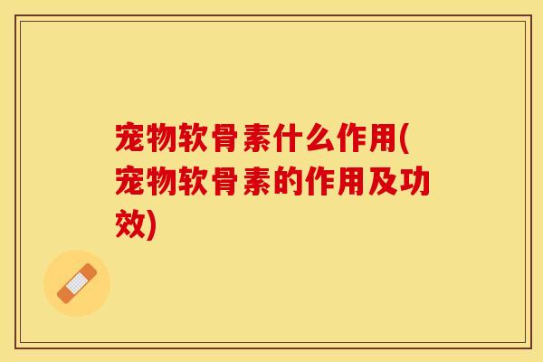 宠物软骨素什么作用(宠物软骨素的作用及功效)