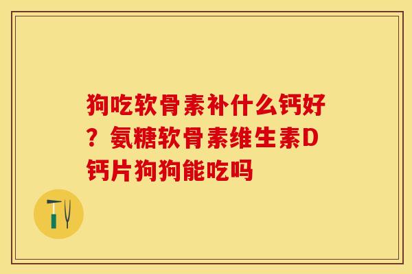狗吃软骨素补什么钙好？氨糖软骨素维生素D钙片狗狗能吃吗