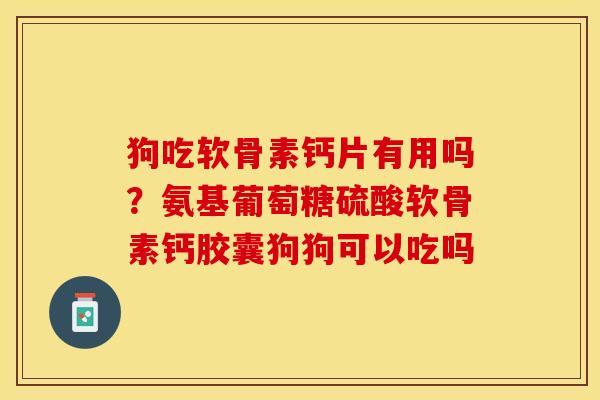 狗吃软骨素钙片有用吗？氨基葡萄糖硫酸软骨素钙胶囊狗狗可以吃吗