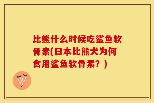 比熊什么时候吃鲨鱼软骨素(日本比熊犬为何食用鲨鱼软骨素？)