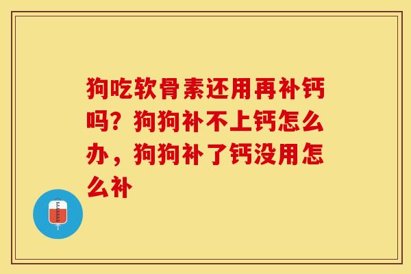 狗吃软骨素还用再补钙吗？狗狗补不上钙怎么办，狗狗补了钙没用怎么补