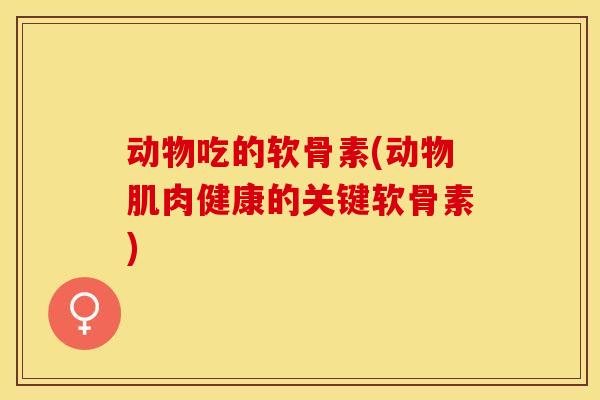 动物吃的软骨素(动物肌肉健康的关键软骨素)