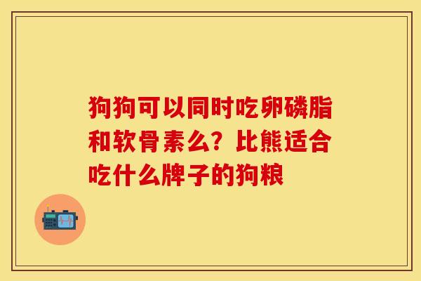 狗狗可以同时吃卵磷脂和软骨素么？比熊适合吃什么牌子的狗粮