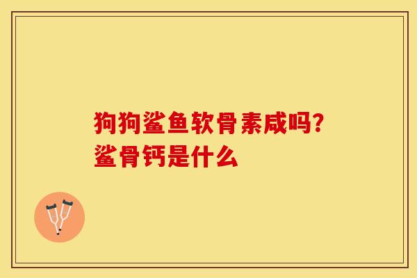 狗狗鲨鱼软骨素咸吗？鲨骨钙是什么