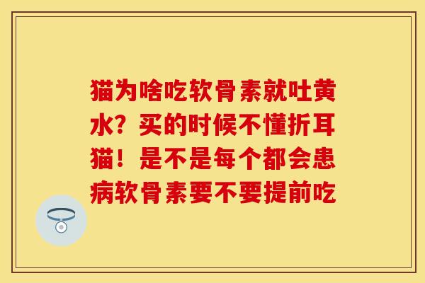 猫为啥吃软骨素就吐黄水？买的时候不懂折耳猫！是不是每个都会患病软骨素要不要提前吃