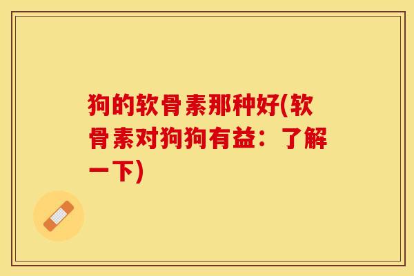 狗的软骨素那种好(软骨素对狗狗有益：了解一下)