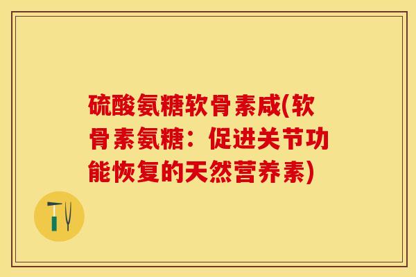 硫酸氨糖软骨素咸(软骨素氨糖：促进关节功能恢复的天然营养素)