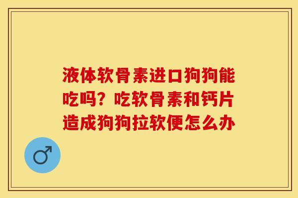 液体软骨素进口狗狗能吃吗？吃软骨素和钙片造成狗狗拉软便怎么办