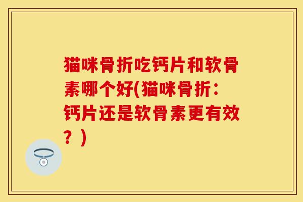 猫咪骨折吃钙片和软骨素哪个好(猫咪骨折：钙片还是软骨素更有效？)