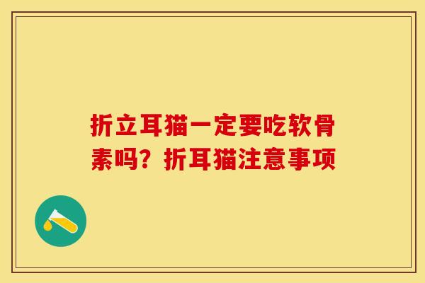 折立耳猫一定要吃软骨素吗？折耳猫注意事项