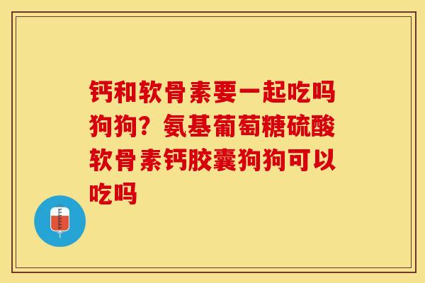 钙和软骨素要一起吃吗狗狗？氨基葡萄糖硫酸软骨素钙胶囊狗狗可以吃吗