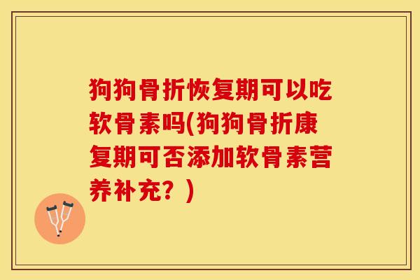狗狗骨折恢复期可以吃软骨素吗(狗狗骨折康复期可否添加软骨素营养补充？)