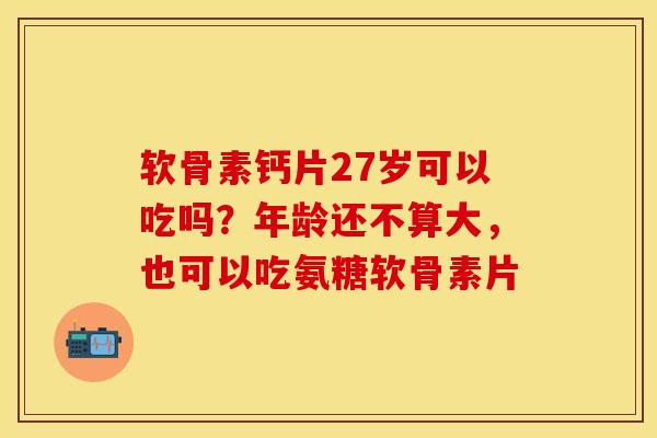 软骨素钙片27岁可以吃吗？年龄还不算大，也可以吃氨糖软骨素片