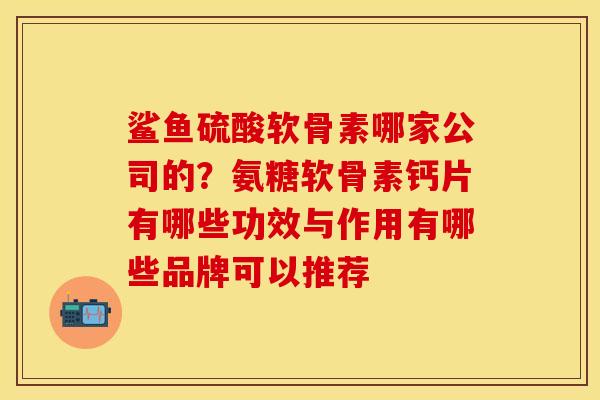 鲨鱼硫酸软骨素哪家公司的？氨糖软骨素钙片有哪些功效与作用有哪些品牌可以推荐