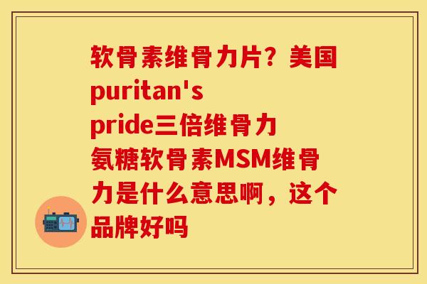 软骨素维骨力片？美国puritan's pride三倍维骨力氨糖软骨素MSM维骨力是什么意思啊，这个品牌好吗